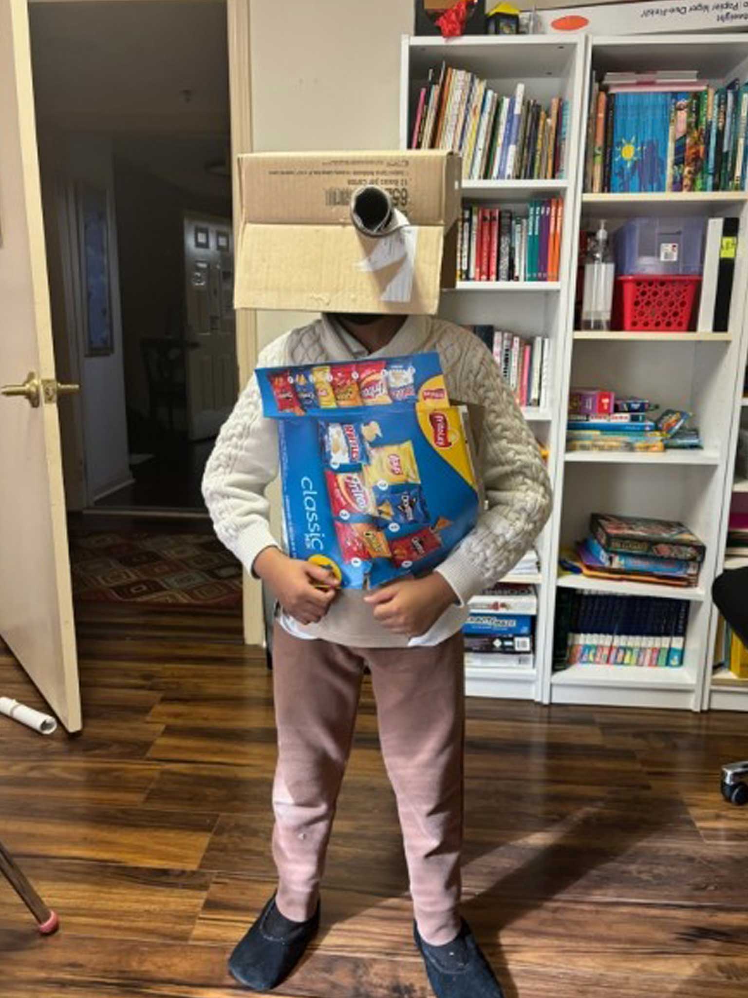 One of our child residents made a robot costume with the child advocate!