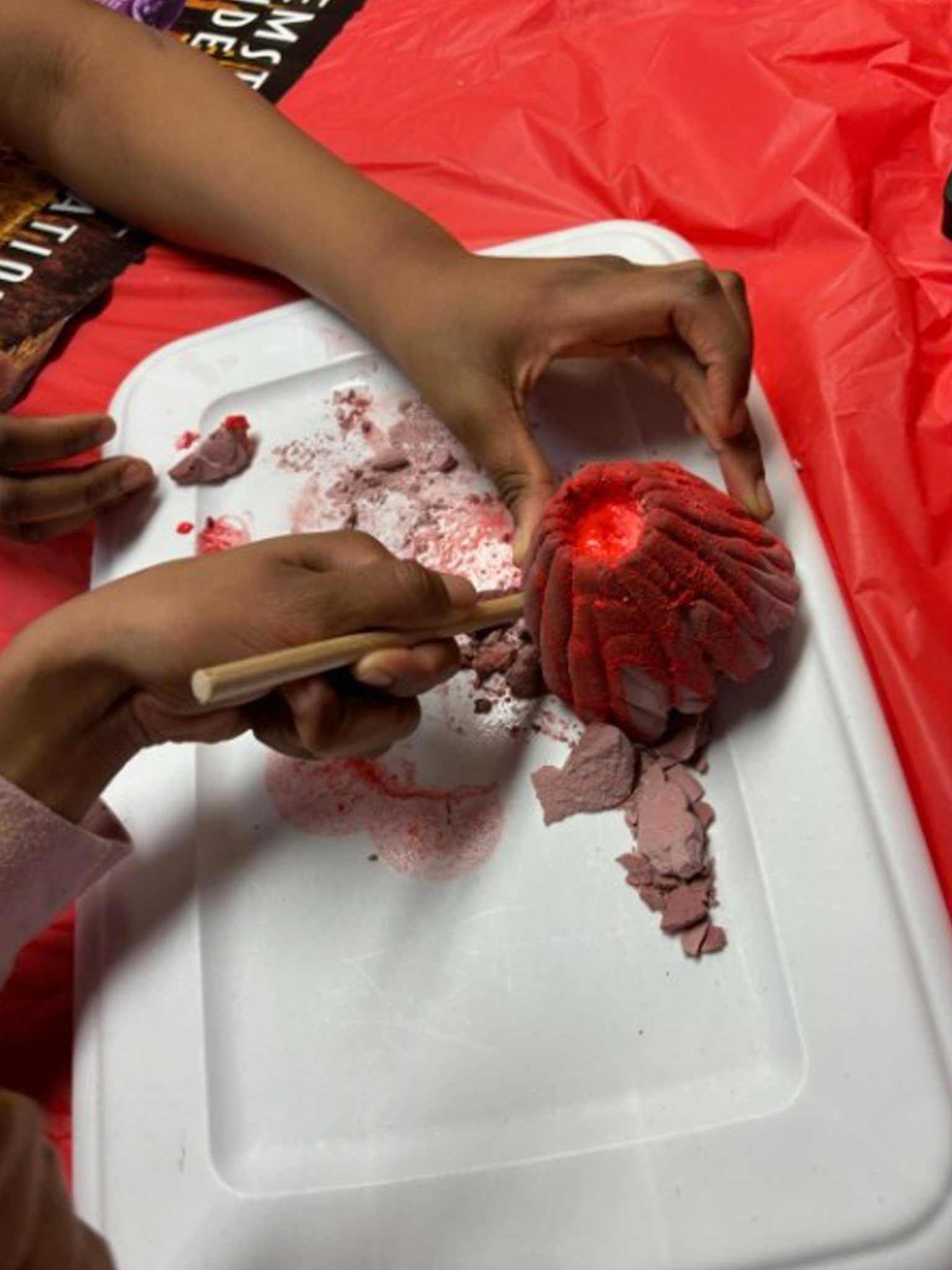 During our Power-Up program our kids got to dig crystals out of a volcano!